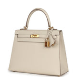 Hermes Kelly Sellier 25 Craie Epsom Gold Hardware