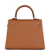 Hermes Kelly Sellier 25 Gold Epsom Palladium Hardware