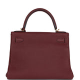 Hermes Kelly Retourne 28 Rouge H Togo Gold Hardware