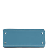 Hermes Kelly Retourne 28 Blue Jean Togo Palladium Hardware