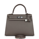 Hermes Kelly Sellier 28 Etain Epsom Palladium Hardware