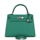 Hermes Kelly Sellier 28 Vert Vertigo Epsom Palladium Hardware