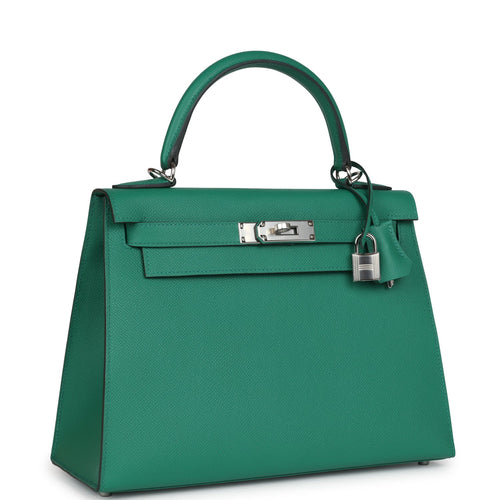 Hermes Kelly Sellier 28 Vert Vertigo Epsom Palladium Hardware