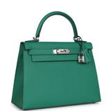 Hermes Kelly Sellier 28 Vert Vertigo Epsom Palladium Hardware