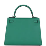 Hermes Kelly Sellier 28 Vert Vertigo Epsom Palladium Hardware