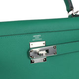 Hermes Kelly Sellier 28 Vert Vertigo Epsom Palladium Hardware