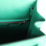 Hermes Kelly Sellier 28 Vert Vertigo Epsom Palladium Hardware