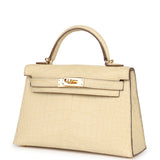 Hermes Kelly Sellier 20 Vanille Matte Alligator Gold Hardware