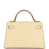 Hermes Kelly Sellier 20 Vanille Matte Alligator Gold Hardware