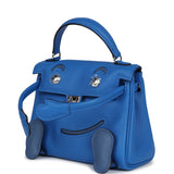 Hermes "Quelle Idolle" Kelly Doll Bleu Zellige and Bleu Agate Swift Palladium Hardware