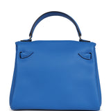 Hermes "Quelle Idolle" Kelly Doll Bleu Zellige and Bleu Agate Swift Palladium Hardware