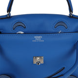 Hermes "Quelle Idolle" Kelly Doll Bleu Zellige and Bleu Agate Swift Palladium Hardware