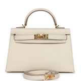 Hermes Kelly Sellier 20 Craie Epsom Gold Hardware