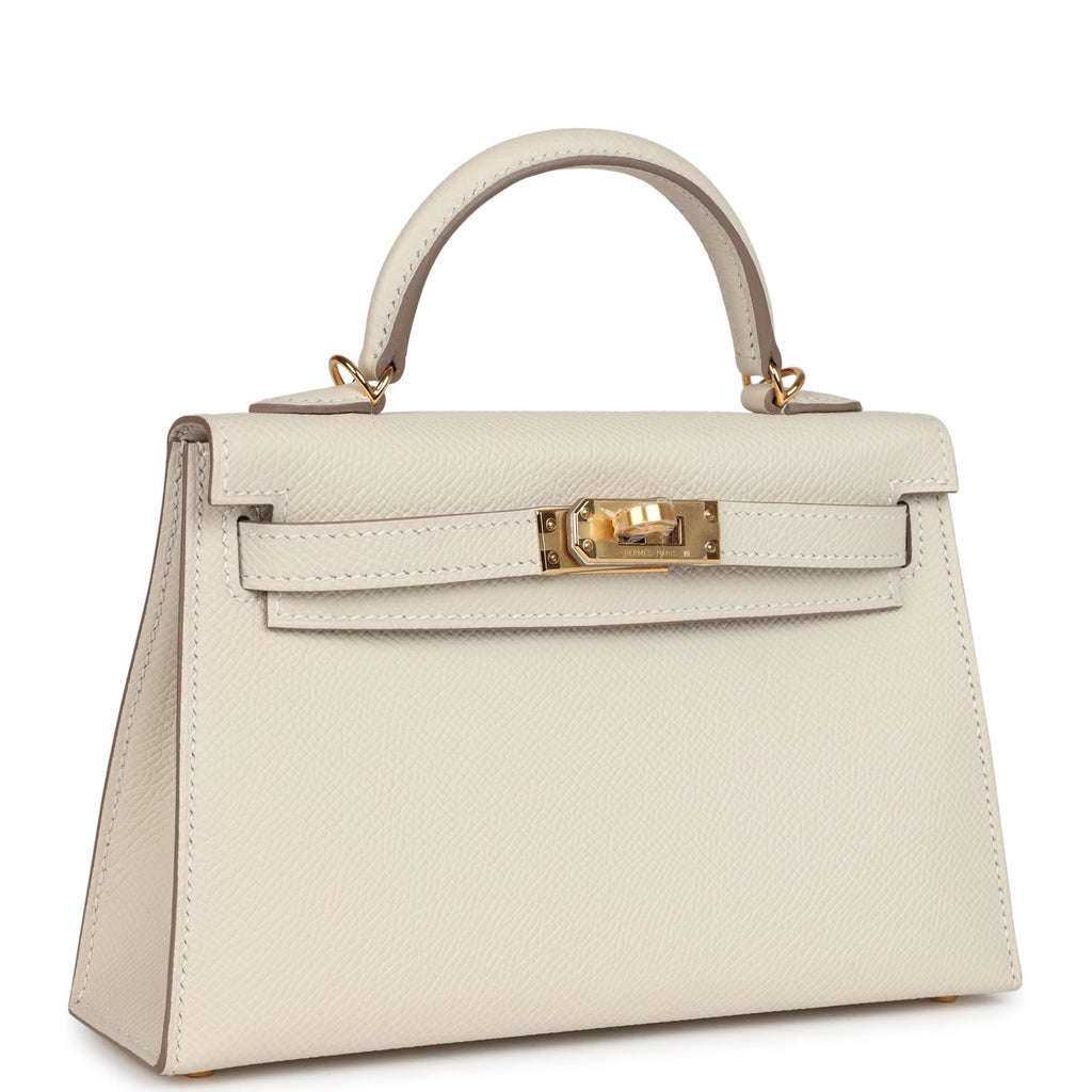 Hermes Mini Kelly White Gold Hardware Hermes Kelly Sellier 20