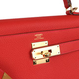 Hermes Kelly Retourne 28 Geranium Togo Gold Hardware