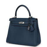 Hermes Kelly Retourne 25 Bleu De Prusse Togo Palladium Hardware