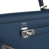 Hermes Kelly Retourne 25 Bleu De Prusse Togo Palladium Hardware