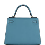 Hermes Kelly Sellier 28 Blue Jean Epsom Gold Hardware