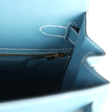 Hermes Kelly Sellier 28 Blue Jean Epsom Gold Hardware