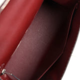 Pre-owned Hermes "Miss You" Kelly Sellier 28 Rouge H Monsieur Palladium Hardware