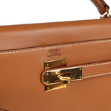 Vintage Hermes Kelly Retourne 32 Naturel Sable Chamonix Gold Hardware