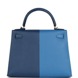 Hermes Kelly Sellier 28 Casaque Deep Bleu and Mykonos Epsom Gold Hardware