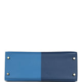 Hermes Kelly Sellier 28 Casaque Deep Bleu and Mykonos Epsom Gold Hardware