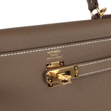 Hermes Kelly Retourne 25 Etoupe Togo Gold Hardware