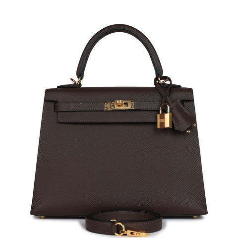 Hermes Kelly Sellier 25 Ecorce Epsom Gold Hardware