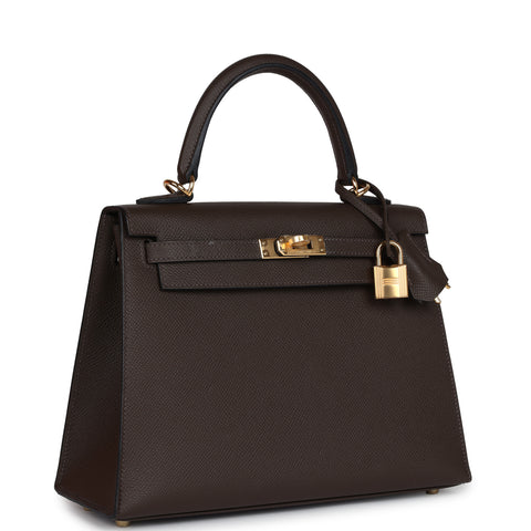 Hermes Kelly Sellier 25 Ecorce Epsom Gold Hardware