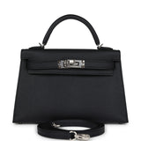 Hermes Kelly Sellier 20 Black Epsom Palladium Hardware