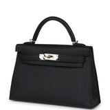 Hermes Kelly Sellier 20 Black Epsom Palladium Hardware