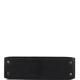 Hermes Kelly Sellier 20 Black Chevre Mysore Gold Hardware