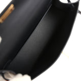 Hermes Kelly Sellier 20 Black Chevre Mysore Gold Hardware