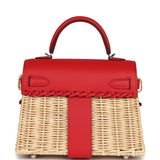 Hermes Mini Picnic Kelly 20 Rouge De Coeur Swift Palladium Hardware