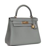 Hermes Kelly Retourne 28 Gris Mouette Togo Gold Hardware