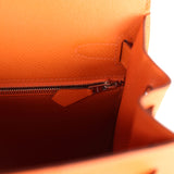 Hermes Kelly Sellier 28 Orange Epsom Palladium Hardware