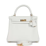 Hermes Kelly Retourne 25 New White Swift Gold Hardware