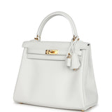 Hermes Kelly Retourne 25 New White Swift Gold Hardware