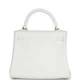 Hermes Kelly Retourne 25 New White Swift Gold Hardware