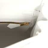 Hermes Kelly Retourne 25 New White Swift Gold Hardware