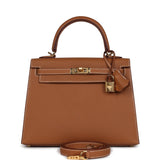 Hermes Kelly Sellier 25 Gold Epsom Gold Hardware