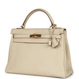 Pre-owned Hermes Kelly Retourne 32 Parchemin Togo Gold Hardware