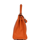 Pre-owned Hermes Special Order (HSS) Kelly Retourne 28 Orange Togo Palladium Hardware