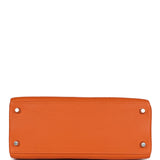 Pre-owned Hermes Special Order (HSS) Kelly Retourne 28 Orange Togo Palladium Hardware