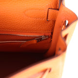 Pre-owned Hermes Special Order (HSS) Kelly Retourne 28 Orange Togo Palladium Hardware