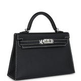 Hermes Special Order (HSS) Kelly Sellier 20 Black Verso Epsom Palladium Hardware