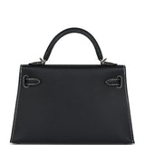 Hermes Special Order (HSS) Kelly Sellier 20 Black Verso Epsom Palladium Hardware