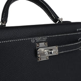 Hermes Special Order (HSS) Kelly Sellier 20 Black Verso Epsom Palladium Hardware