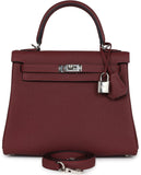 Hermes Kelly Retourne 25 Rouge H Togo Palladium Hardware